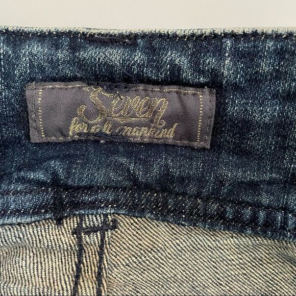 7 for all mankind ~ denim flared bell bottoms ~ size 28 ~ low rise ~ Y2K - Picture 5 of 8